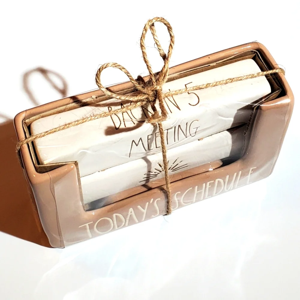 Rae Dunn Office Today's Schedule Ceramic Perpetual Desk Calendar